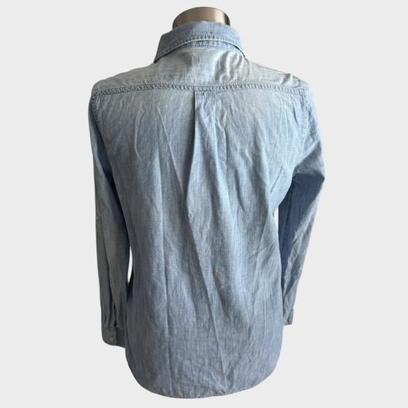 GAP Outlet XS Blue Chambray Button Pullover Shirt - Picture 7 of 8
